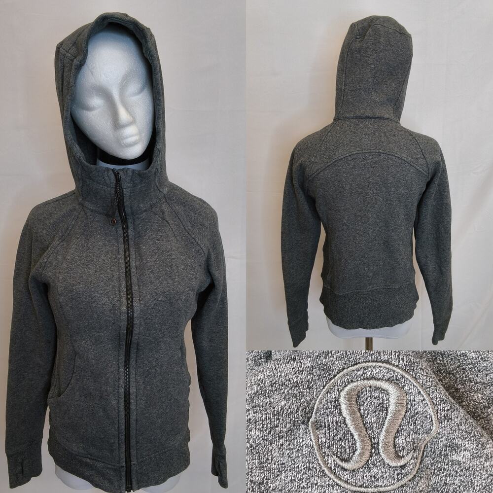 Lululemon Scuba Women's 6 Heathered Gray Full Zip Hoody #W5226
